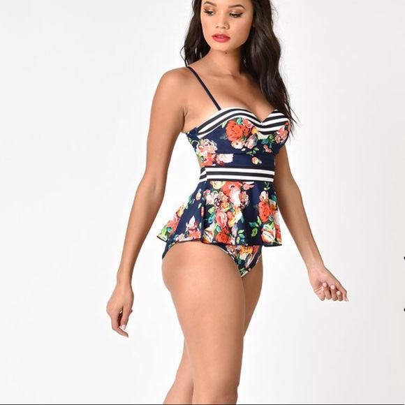 ⚡️🇺🇸🆕☘️3X🏆HP floral peplum bikini set - Picture 4 of 5